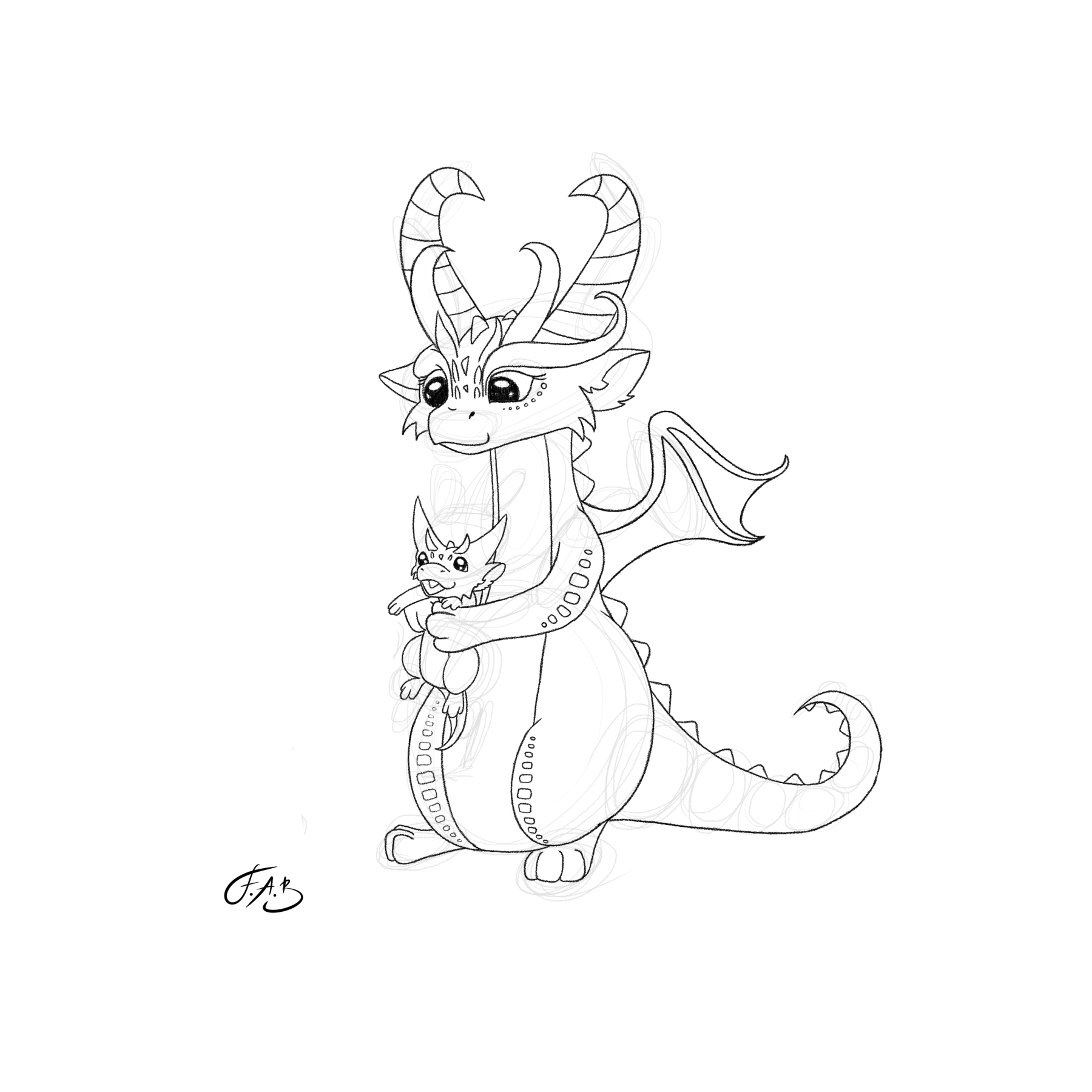Dragon Mum and Baby — version 1
