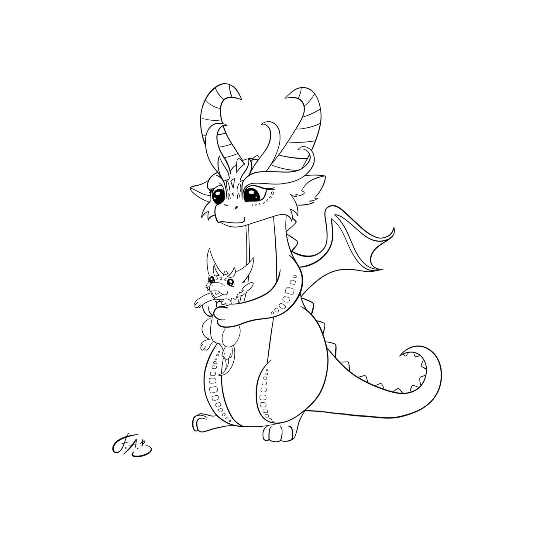 Dragon Mum and Baby — version 2