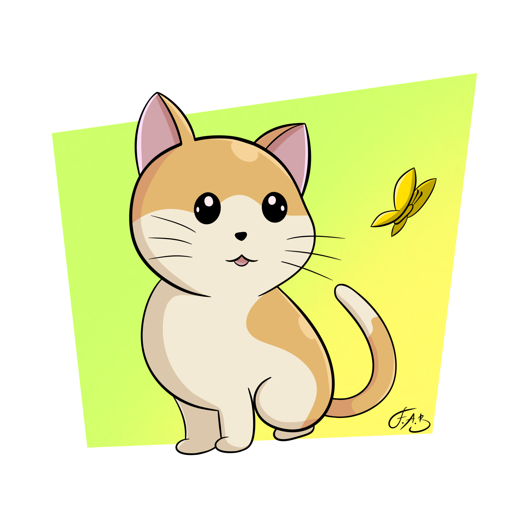 Cat with Butterfly