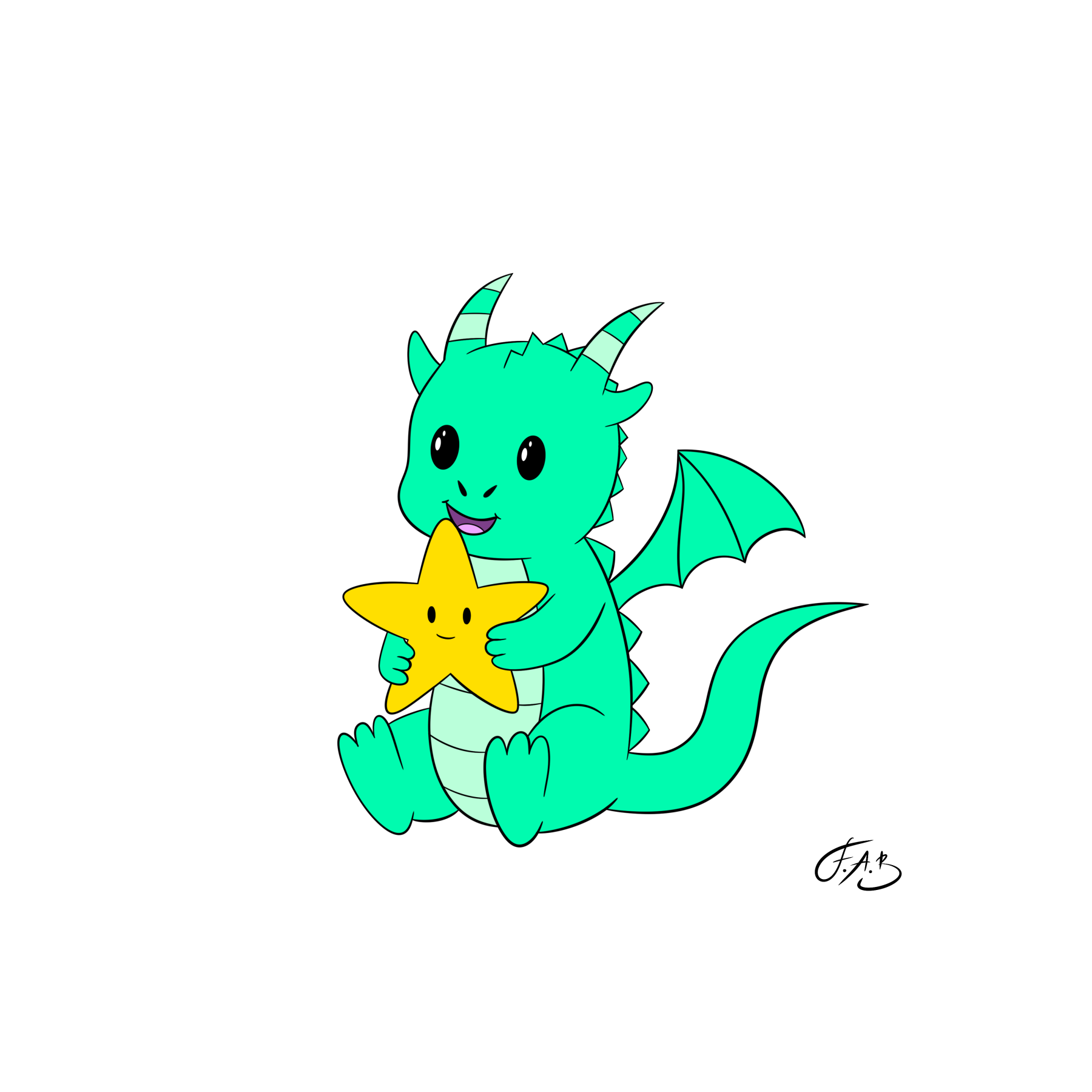 Baby Dragon With Star — version 3