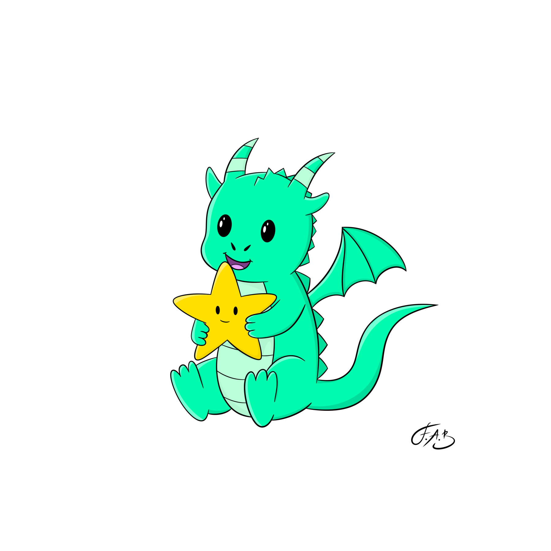 Baby Dragon With Star — version 4