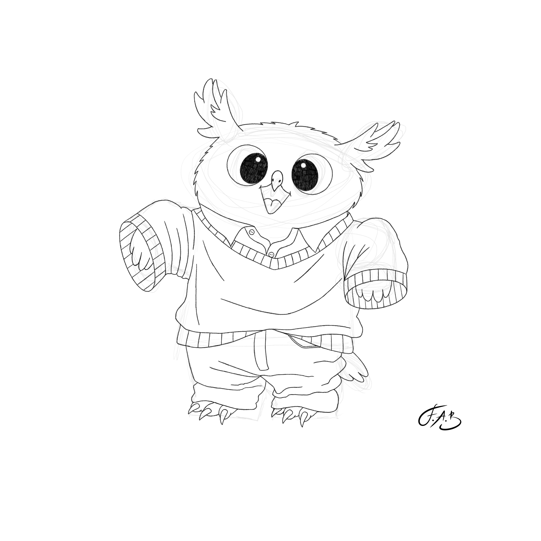 First Day At Work Owl — version 1