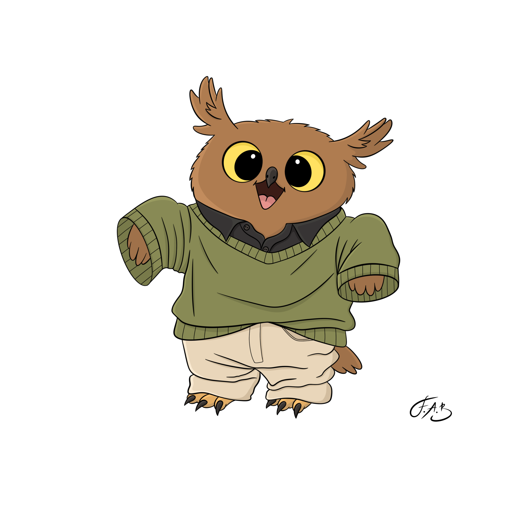 First Day At Work Owl — version 4