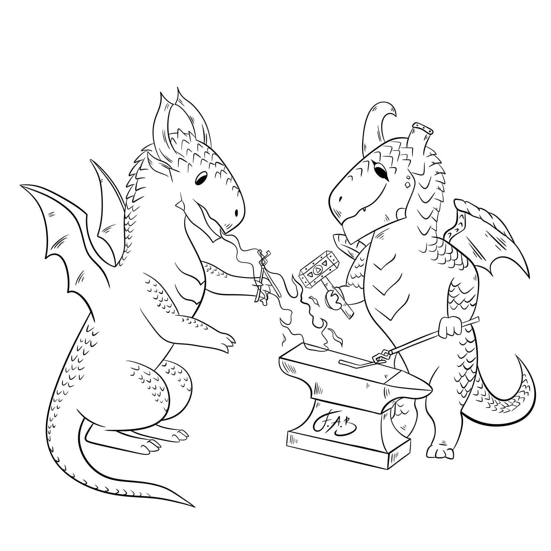 Dragon Smith and Assistant — version 2