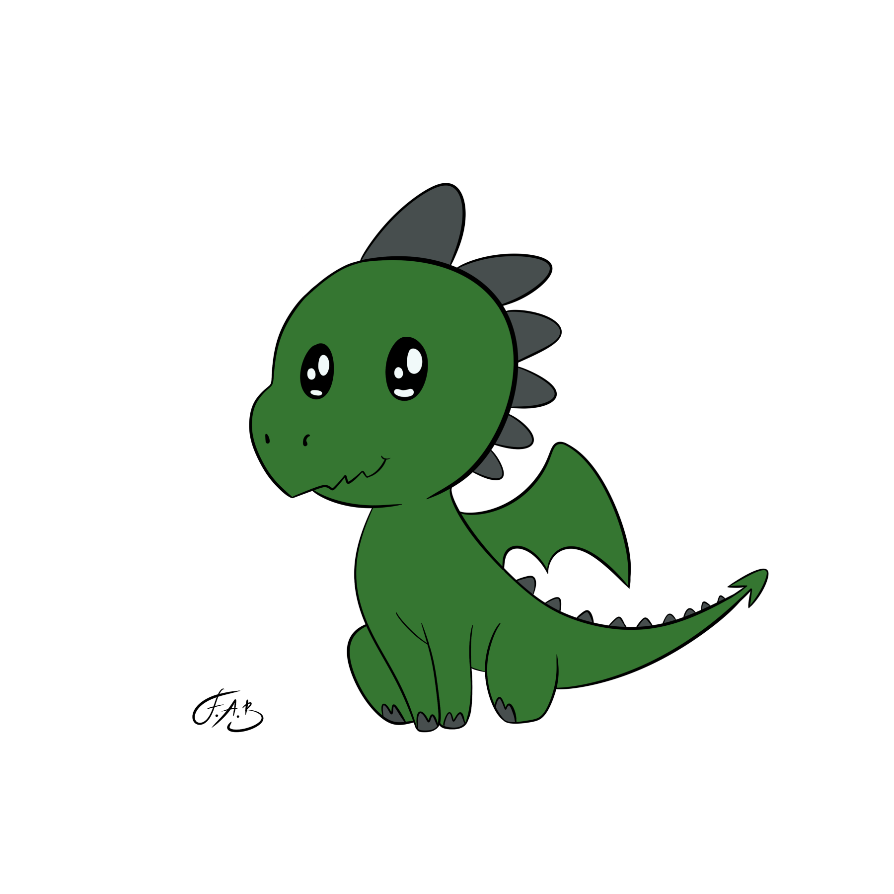Green Baby Dragon — version 3